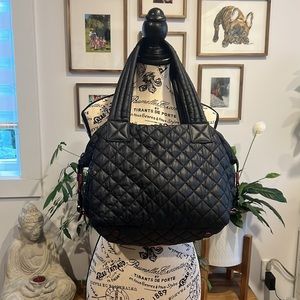 MZ Wallace Black Quilted Crossbody Bag